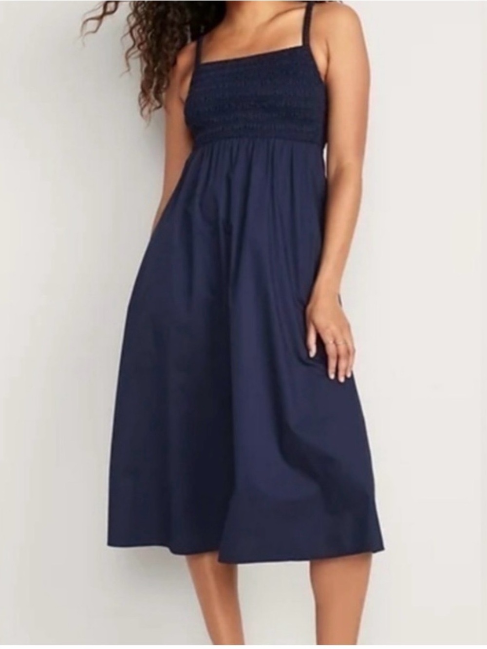 NWT Old Navy Fit & Flare Cotton-Poplin
Smocked Cutout Back Cami Midi Dress- XXL